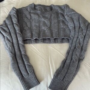 Gray Cropped Sweater